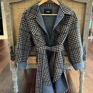 Maje shirt jacket with tie size 1